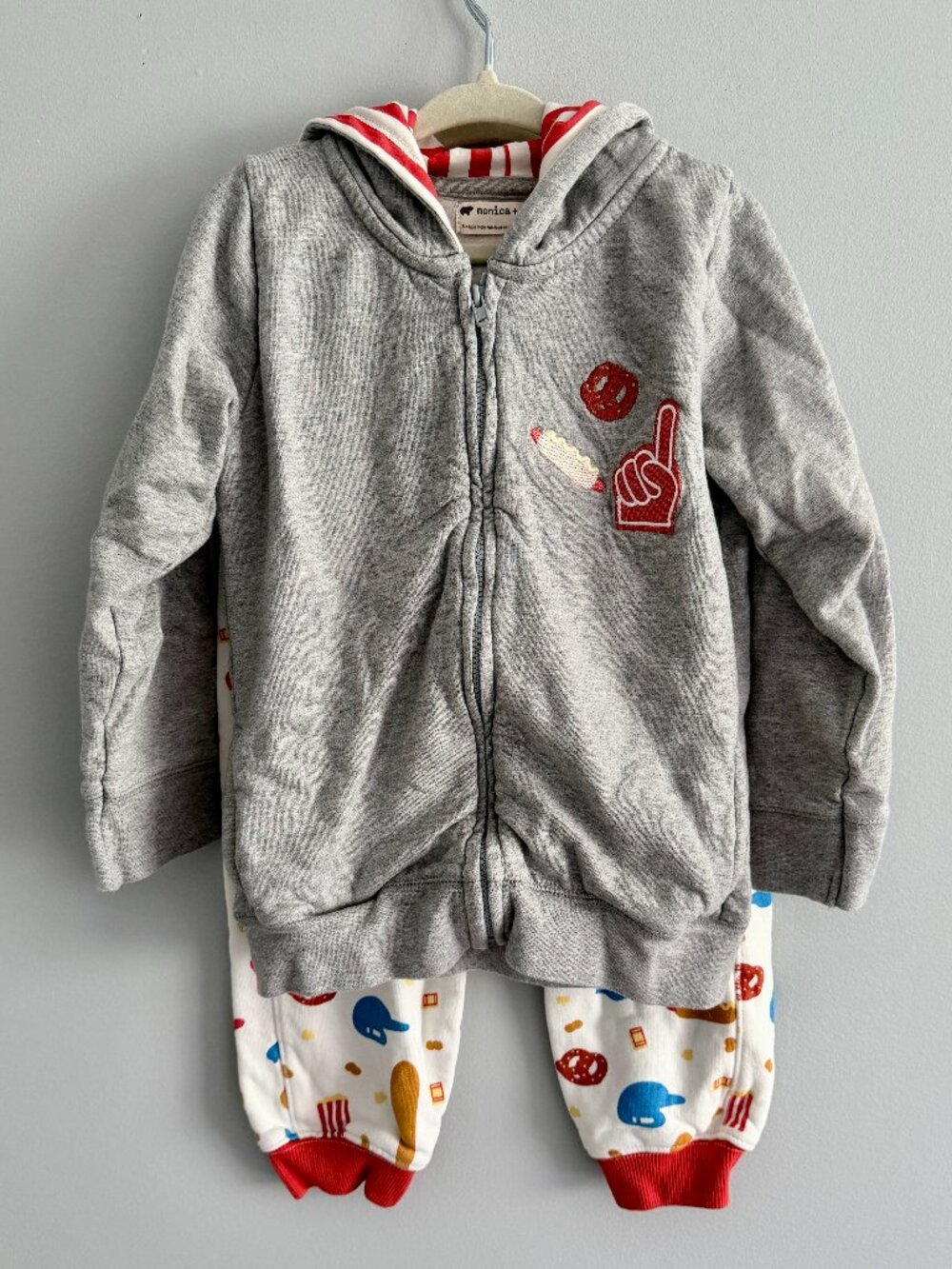 Monica and Andy Baseball Sporty Hoodie Set EUC 4T
